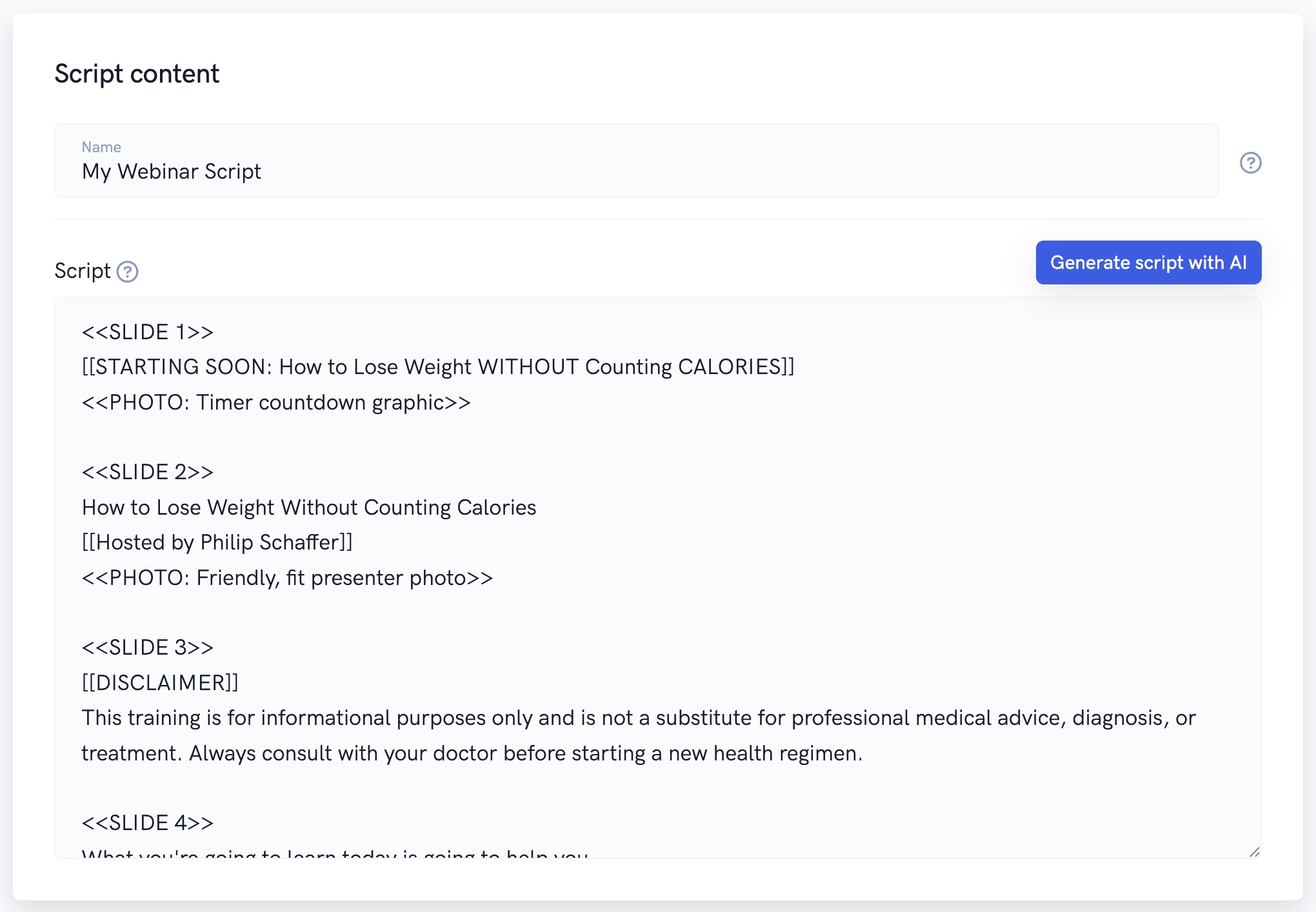 AI Script Builder